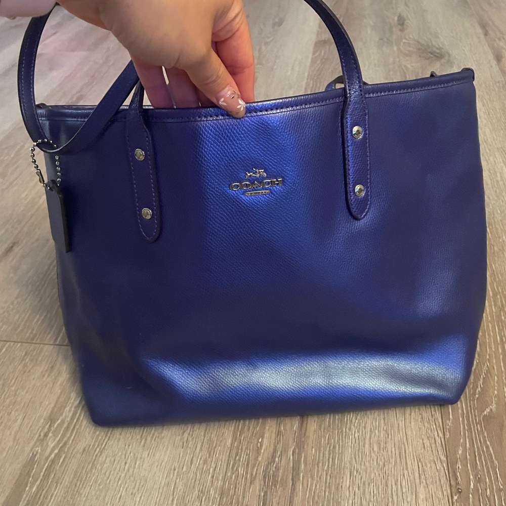 Coach Blue iridescent and Purple Tote Bag - Picture 11 of 11